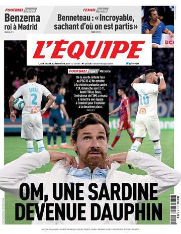 L’equipe du Mardi 12 Novembre 2019