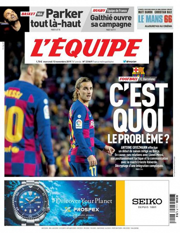 L’equipe du Mercredi 13 Novembre 2019