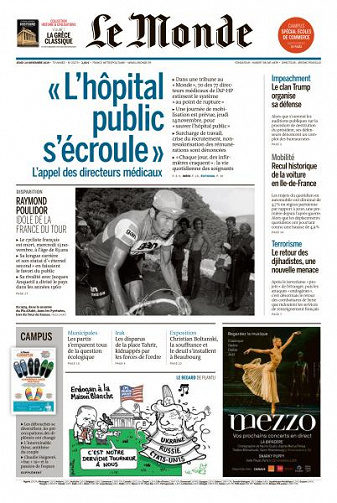 Le Monde du Jeudi 14 Novembre 2019