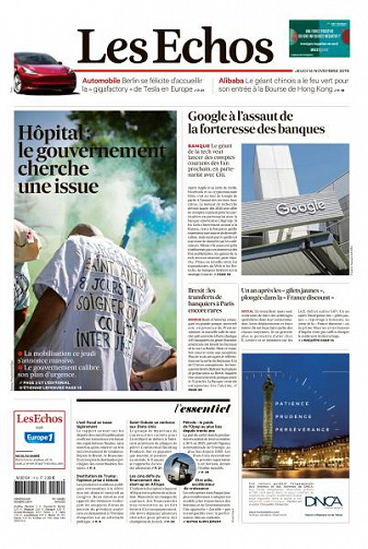 Les Echos du Jeudi 14 Novembre 2019