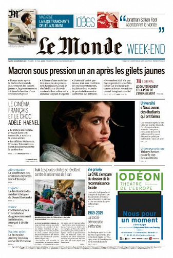 Le Monde du Samedi 16 Novembre 2019