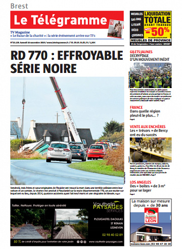 Le Télégramme Brest Du Samedi 16 Novembre 2019