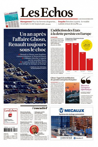 Les Echos du Lundi 18 Novembre 2019
