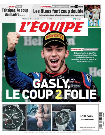 L’equipe du Lundi 18 Novembre 2019