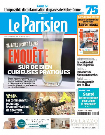 Le Parisien du Lundi 18 Novembre 2019