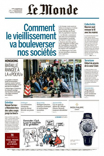 Le Monde du Mardi 19 Novembre 2019