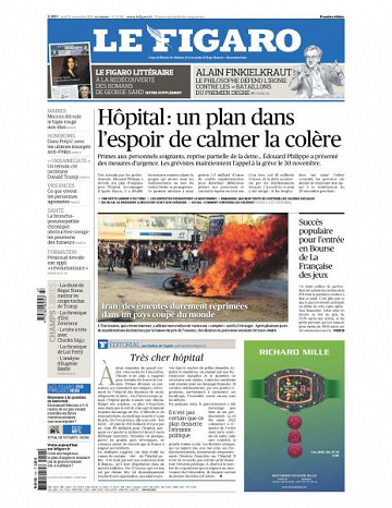 Le Figaro du Jeudi 21 Novembre 2019