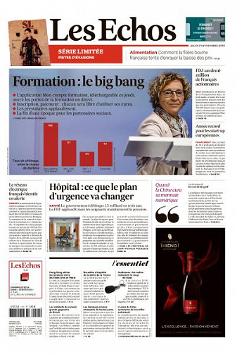 Les Echos du Jeudi 21 Novembre 2019