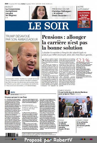 Le Soir - Jeudi 21 Novembre 2019