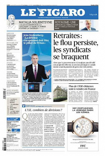 Le Figaro du Vendredi 22 Novembre 2019