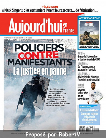 Aujourd’hui en France - Vendredi 22 Novembre 2019