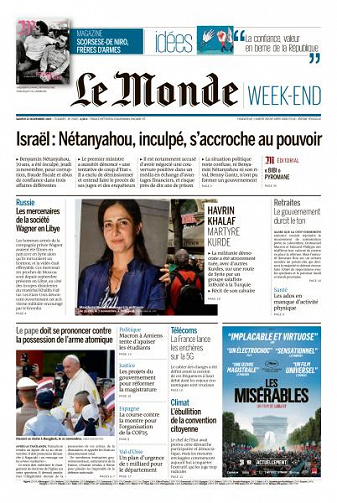 Le Monde du Samedi 23 Novembre 2019