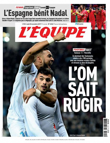 L’equipe du Lundi 25 Novembre 2019