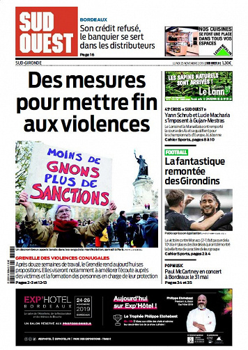 Sud Ouest Sud-Gironde - Lundi 25 Novembre 2019