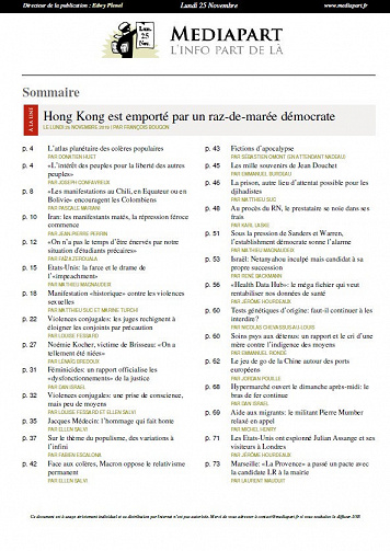 Mediapart - Lundi 25 Novembre 2019