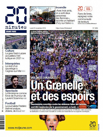 20 Minutes - Lundi 25 Novembre 2019