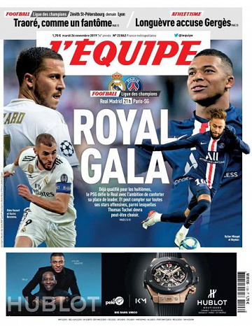 L’equipe du Mardi 26 Novembre 2019