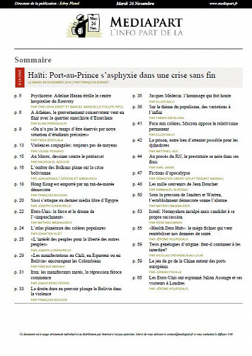 Mediapart - Mardi 26 Novembre 2019