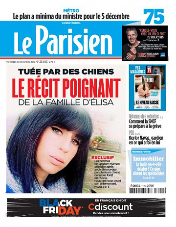Le Parisien du Vendredi 29 Novembre 2019