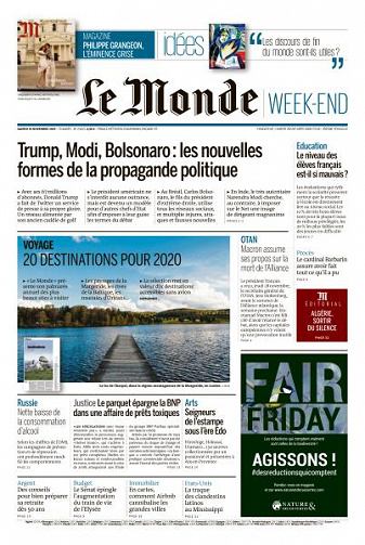Le Monde du Samedi 30 Novembre 2019