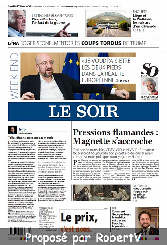 Le Soir - Samedi 30 Novembre et Dimanche 1er Décembre 2019