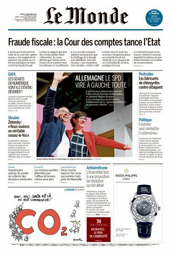 Le Monde du Mardi 3 Décembre 2019