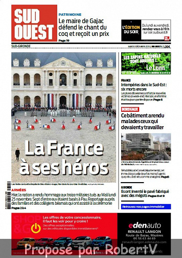 Sud Ouest Sud-Gironde - Mardi 3 Décembre 2019