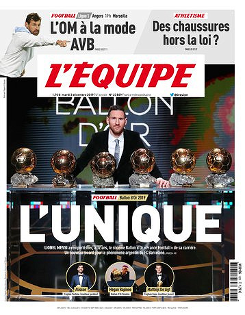 L’equipe du Mardi 3 Décembre 2019
