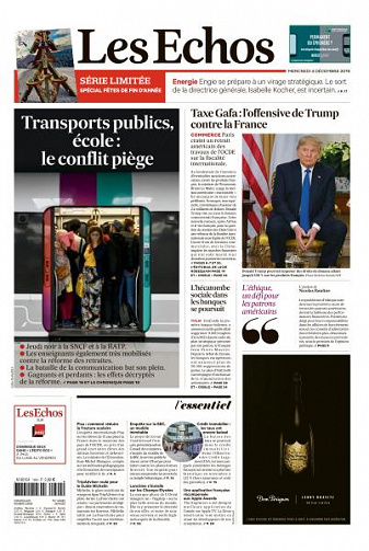 Les Echos du Mercredi 4 Décembre 2019