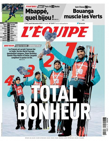 L’equipe du Jeudi 5 Décembre 2019