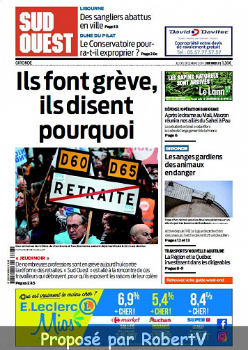 Sud Ouest Sud-Gironde - Jeudi 5 Décembre 2019