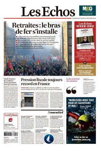 Les Echos du Vendredi 6 et Samedi 7 Décembre 2019
