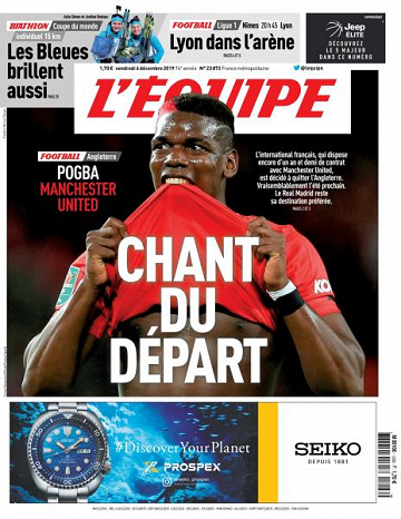 L’equipe du Vendredi 6 Décembre 2019