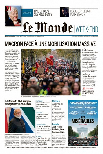 Le Monde du Samedi 7 Décembre 2019