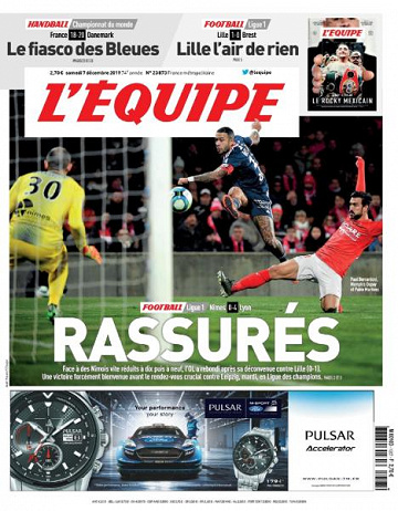L’equipe du Samedi 7 Décembre 2019