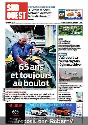 Sud Ouest Sud-Gironde - Samedi 7 Décembre 2019