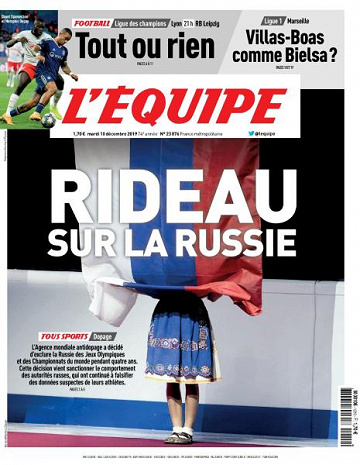 L’equipe du Mardi 10 Décembre 2019