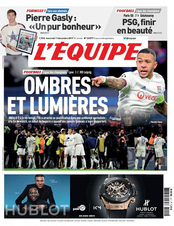 L’equipe du Mercredi 11 Décembre 2019