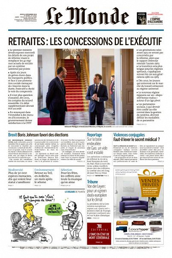 Le Monde du Jeudi 12 Décembre 2019