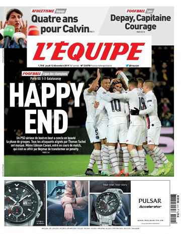 L’equipe du Jeudi 12 Décembre 2019