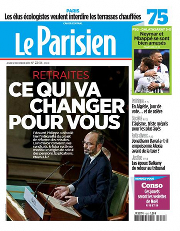 Le Parisien du Jeudi 12 Décembre 2019