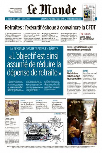 Le Monde du Vendredi 13 Décembre 2019