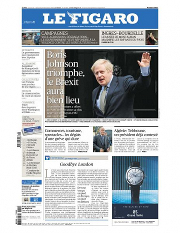 Le Figaro du Samedi 14 et Dimanche 15 Décembre 2019