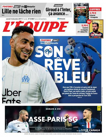 L’equipe du Samedi 14 Décembre 2019