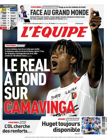 L’equipe du Mardi 17 Décembre 2019