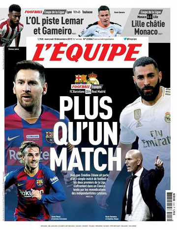 L’equipe du Mercredi 18 Décembre 2019
