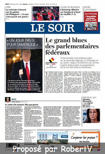 Le Soir - Jeudi 19 Décembre 2019