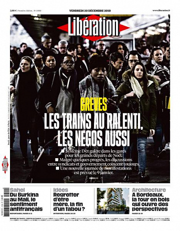 Libération du Vendredi 20 Décembre 2019