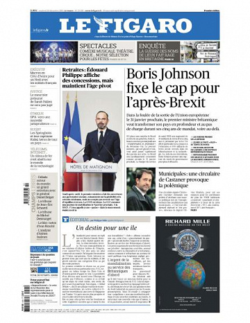 Le Figaro du Vendredi 20 Décembre 2019