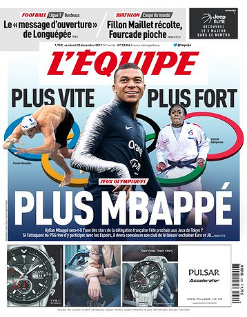 L’equipe du Vendredi 20 Décembre 2019